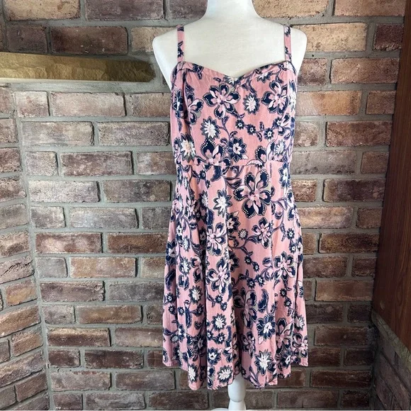 TORRID Pink/Blue/White Floral Print Sweetheart Dress - Picture 1 of 11